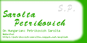 sarolta petrikovich business card